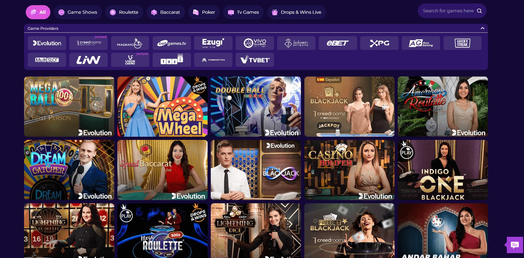 Crashino Live Spielbank