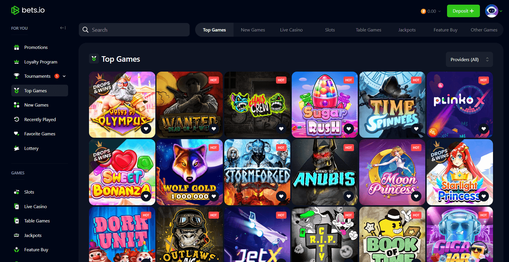 Bets.io Casino-Spiele