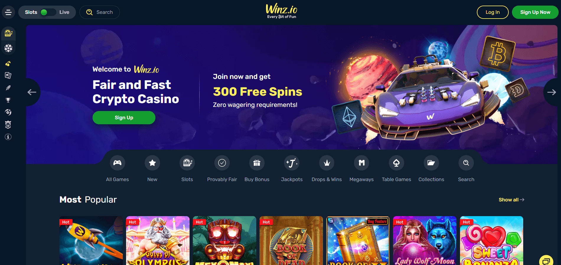 Winz Casino Startseite