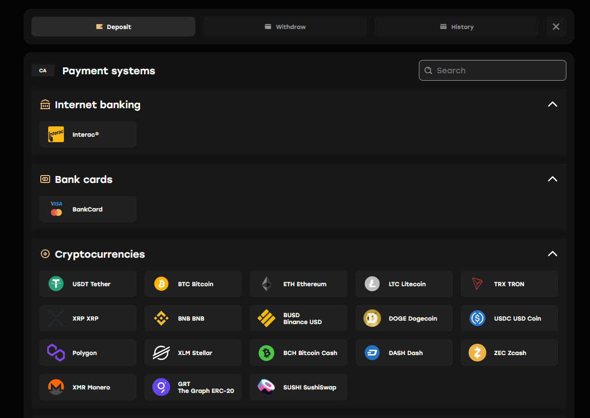 Fairspin Einzahlungsseite