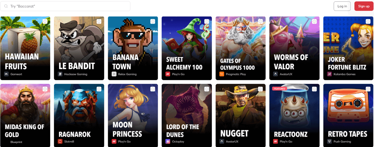 Bitcasino Casino-Spiele