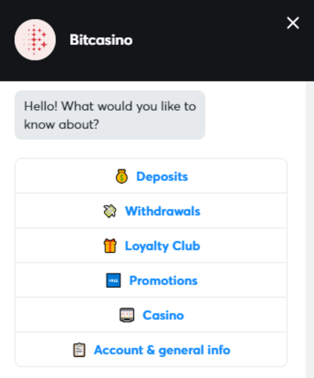 Bitcasino Live-Chat