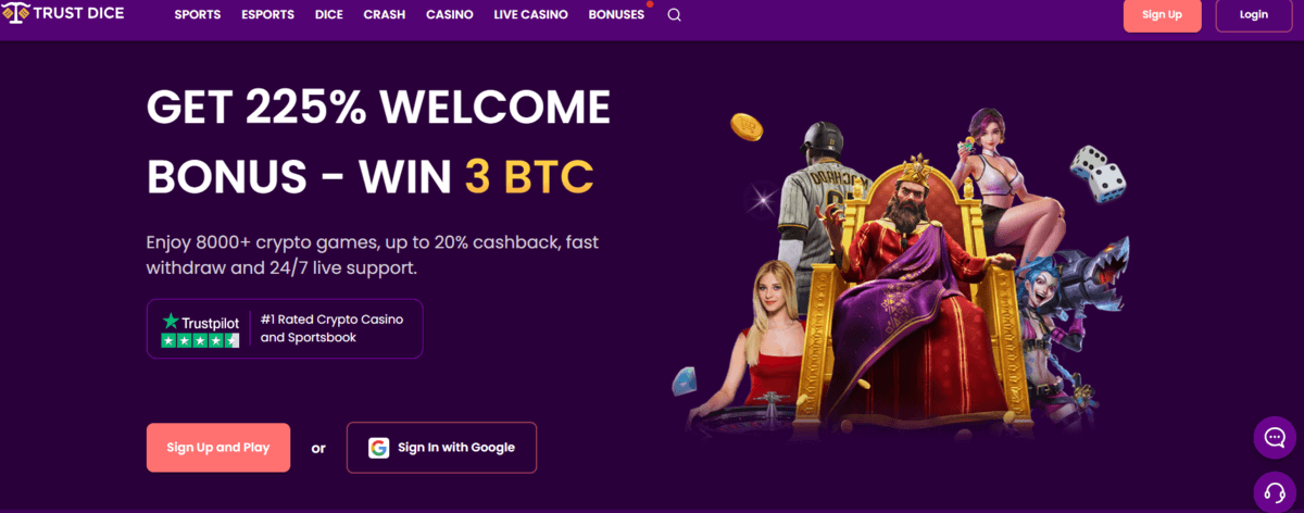 Trustdice-Homepage