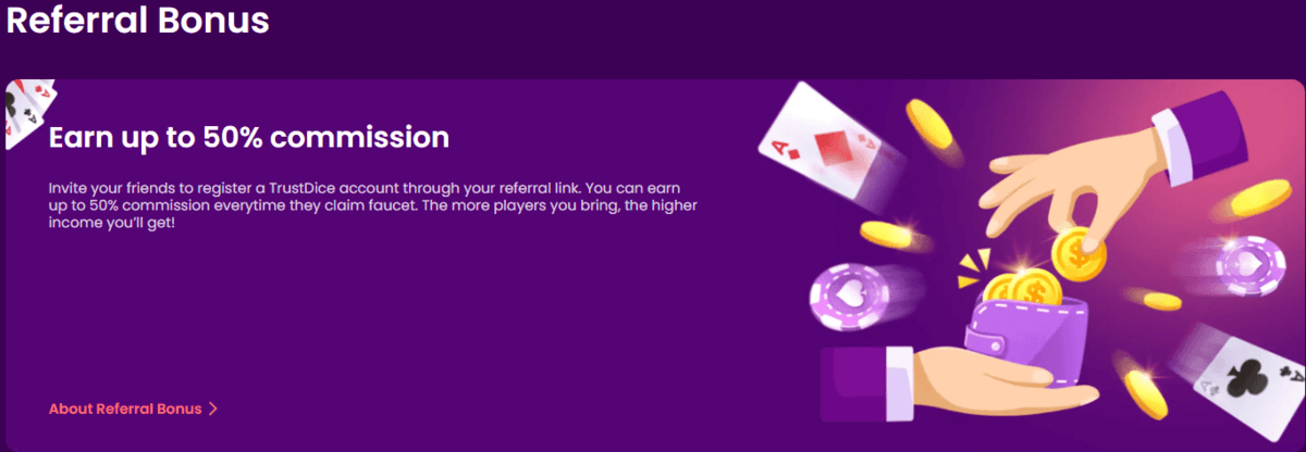 Trustdice Empfehlungsboni