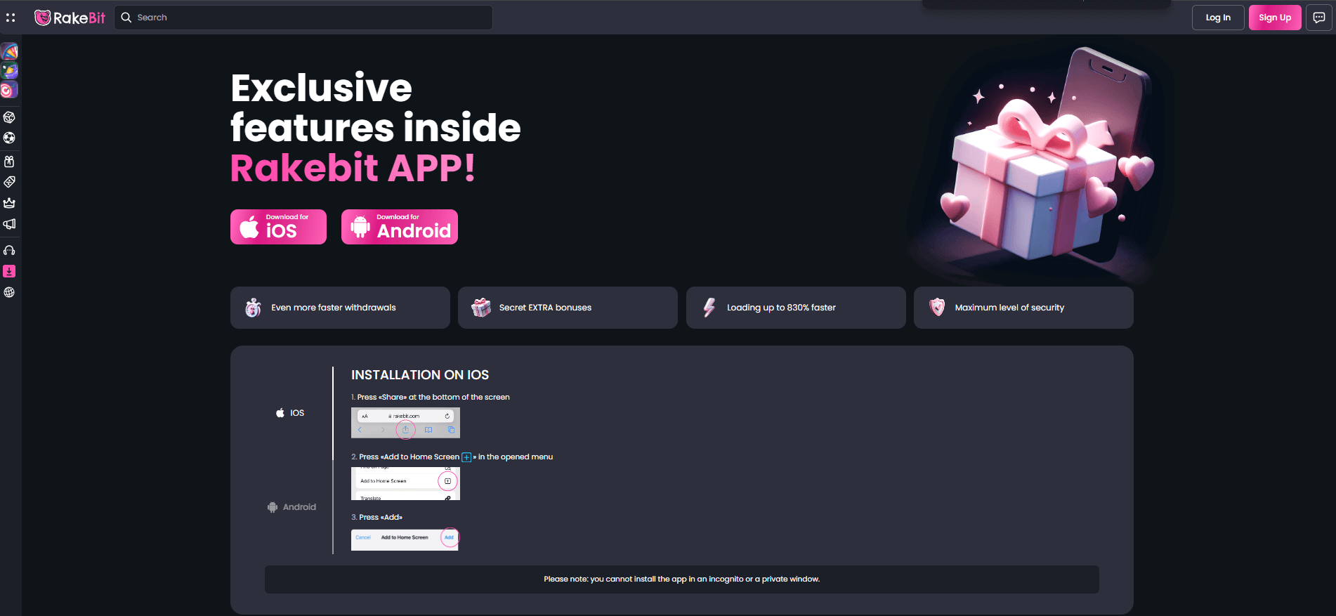 Rakebit App herunterladen